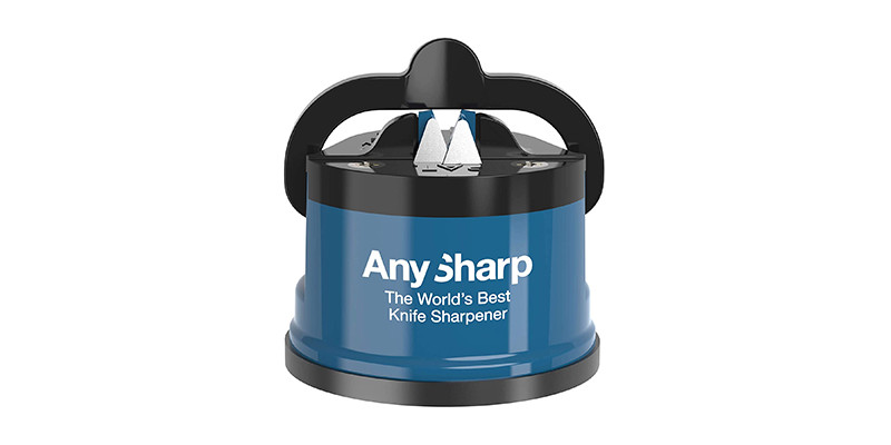 AnySharp - Blue Knife Sharpener with PowerGrip