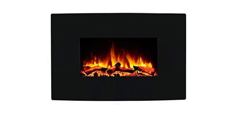 Endeavour Fires - Egton Black Glass Wall Mounted Electric Fire
