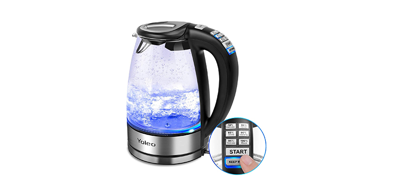 Yoleo - 12831 Glass Electric Kettle with Temperature Control